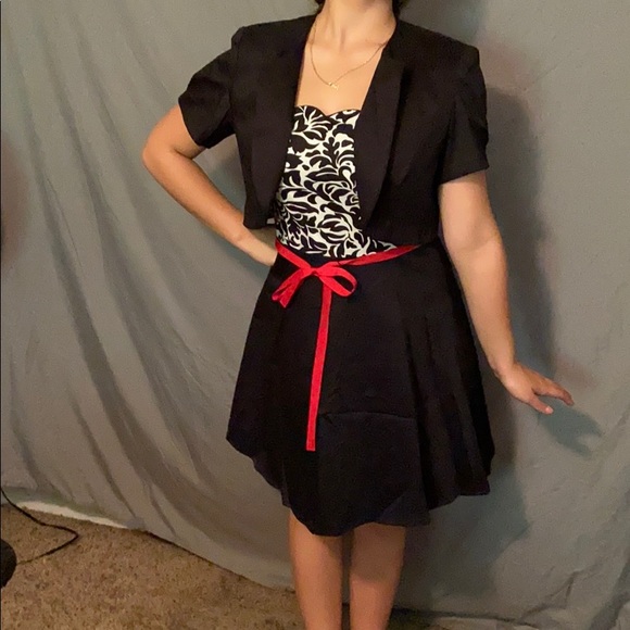 R&K Dresses & Skirts - R&K Black & white dress with cover up jacket sz L